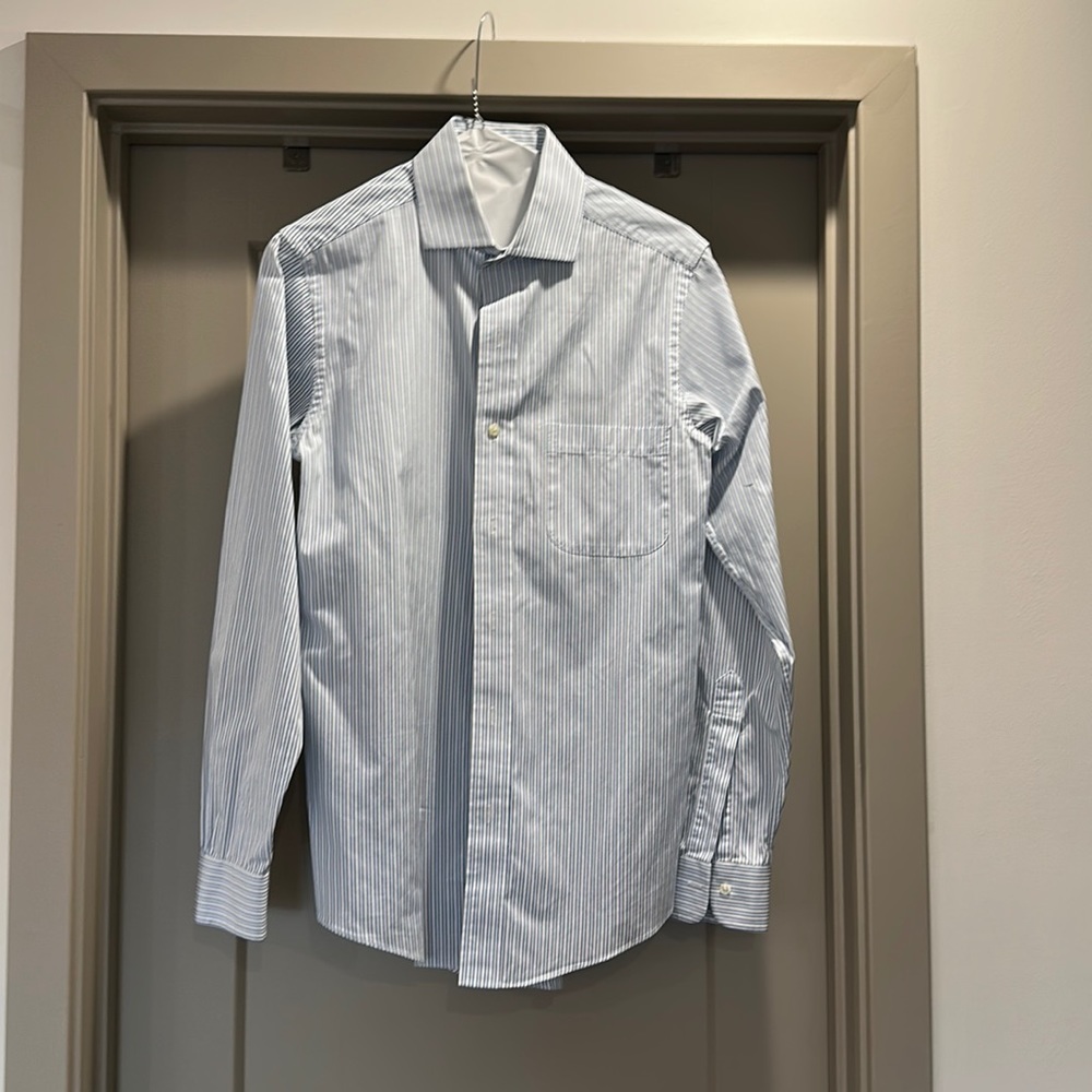 Blue striped Brooks Brothers, dress shirt